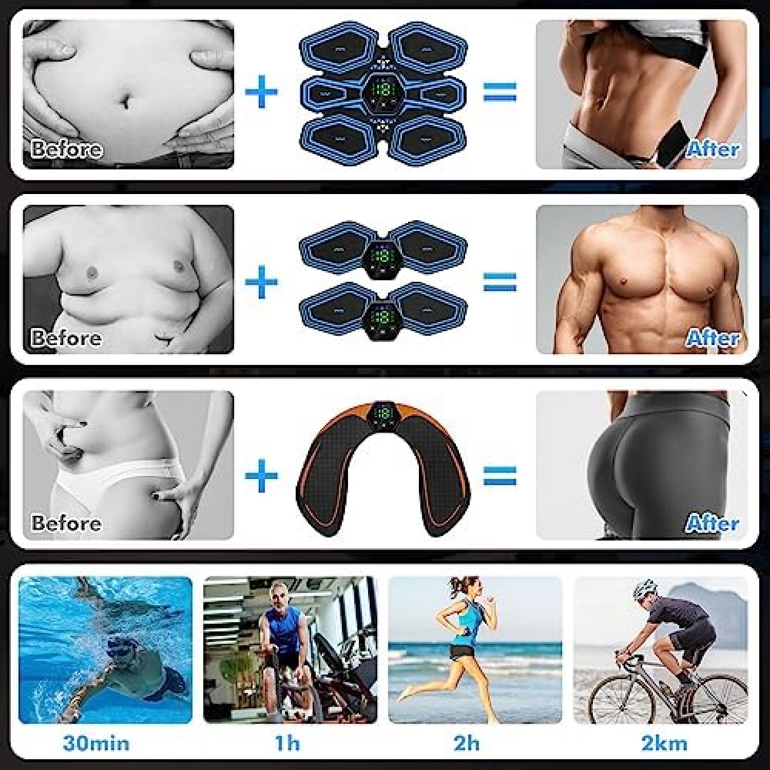 Abs Trainer Muscle Stimulator - 6 Pack Abs Electronic Toning Device