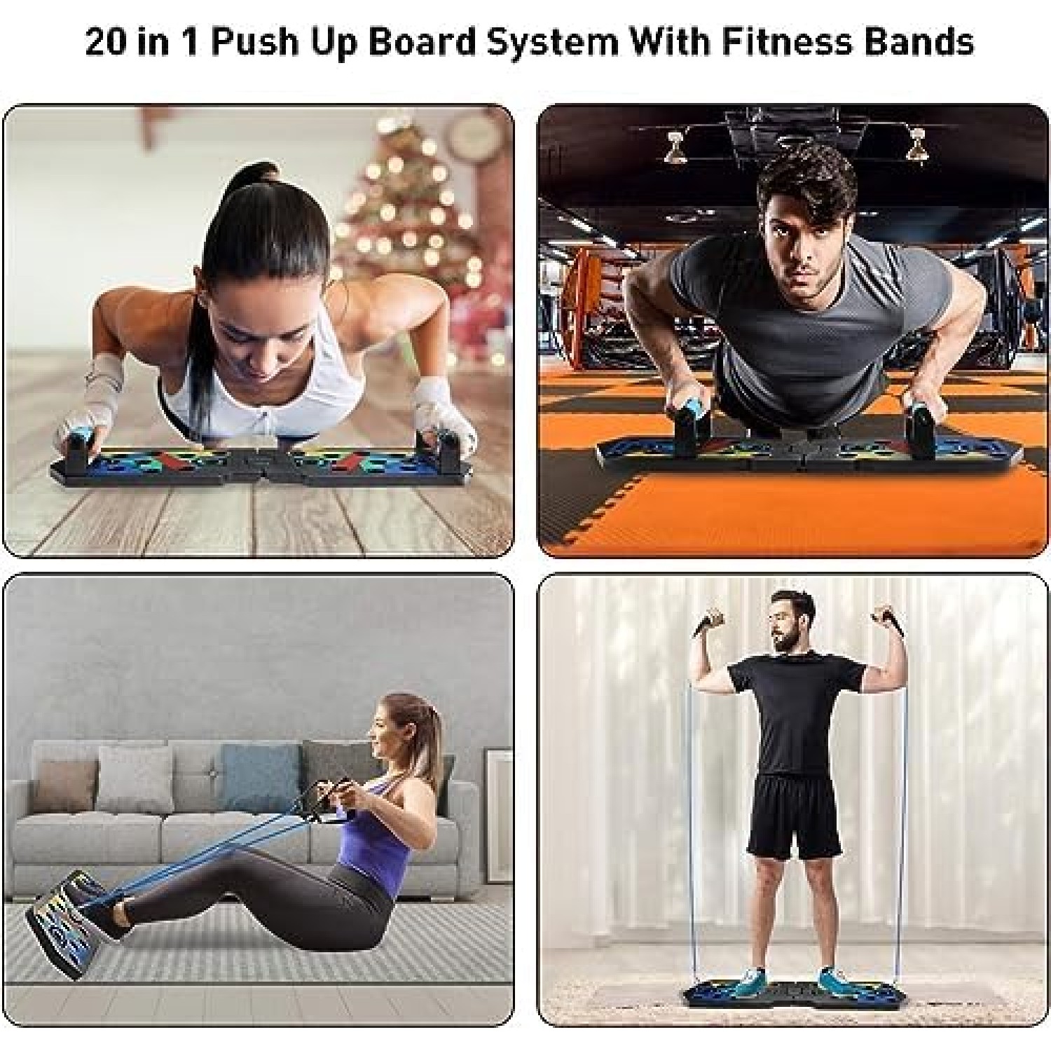20 in 1 Push-Up Board, Portable Men and Women Push-Up Equipment